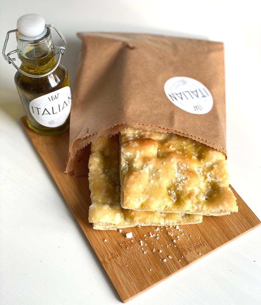 Focaccia Genovese with extra virgin olive oil full tray ( six portions )