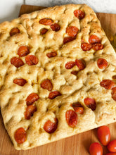 Load image into Gallery viewer, Focaccia Barese ( from Puglia)  with cherry tomatoes full tray