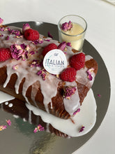 Load image into Gallery viewer, Raspberry and Rose yogurt cake loaf