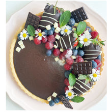 Load image into Gallery viewer, Tart with dark chocolate ganache and berries.
