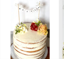 Load image into Gallery viewer, 1 tier naked cake custom decorations serve 24 people
