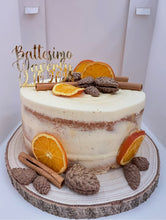 Load image into Gallery viewer, 1 tier naked cake custom decorations serve 24 people
