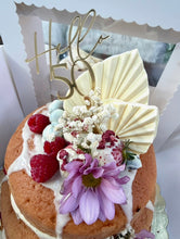 Load image into Gallery viewer, 2 tier naked cake custom decorations serve 36 people
